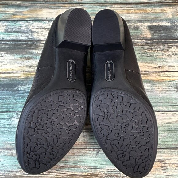 Comfortiva Womens 10M Classic Pumps Black Leather Dress Formal Comfort Work Shoe - Picture 6 of 10